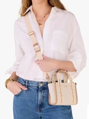 ✨ Kate Spade Canvas Mini Tote Crossbody – NWT ✨